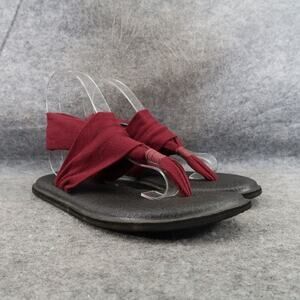 Sanuk Shoes Womens 7 Sandal Yoga Sling 2 Comfort Casual Stretch Cushion Red Flat